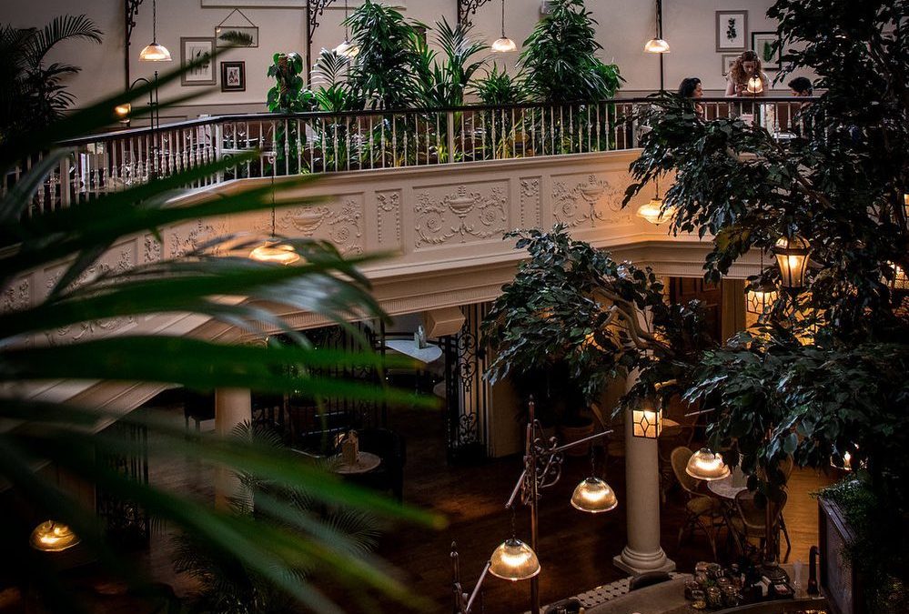 The botanist view from balcony with a lot of greenery